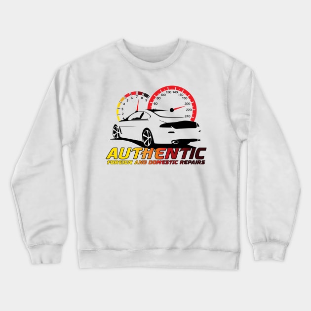 Authentic Auto Color Logo Front Crewneck Sweatshirt by Wheely